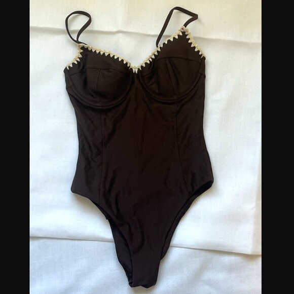 NWT Ramy Brook Addisyn One Piece Swimsuit in Brown Size XS - Picture 4 of 7